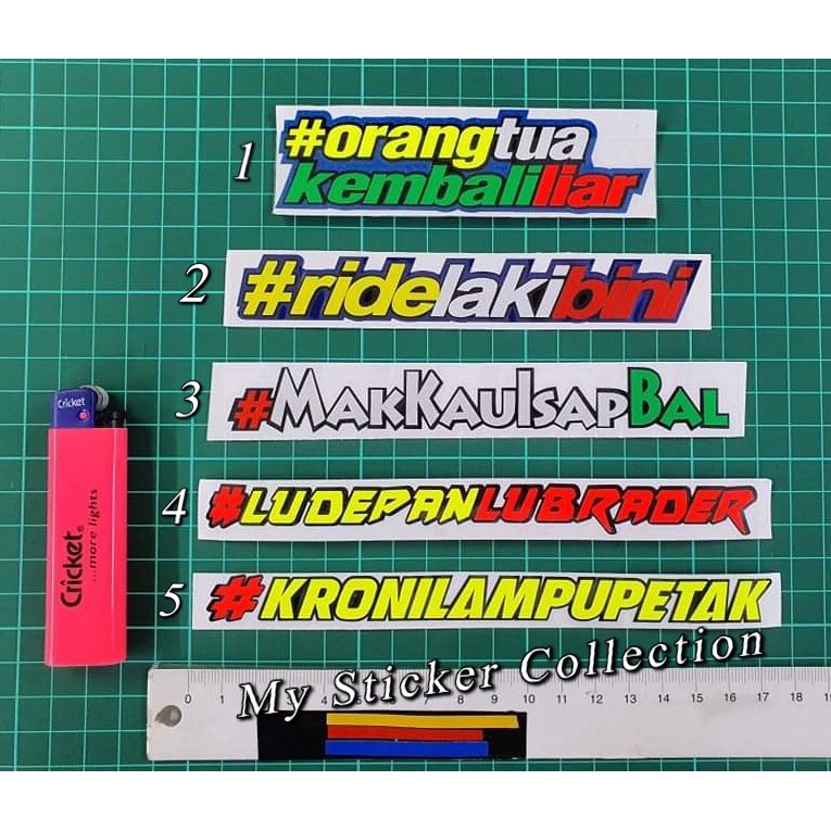 Sticker #Ayat Perkataan Sticker Cutting Overlapping Reflective ...