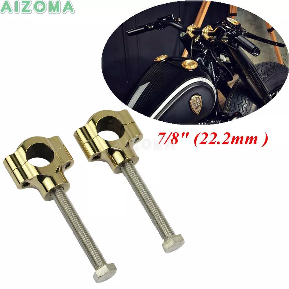Cafe Racer Brass 7/8''(22mm) Handle Bar Risers Clamp Mount Adaptor For ...