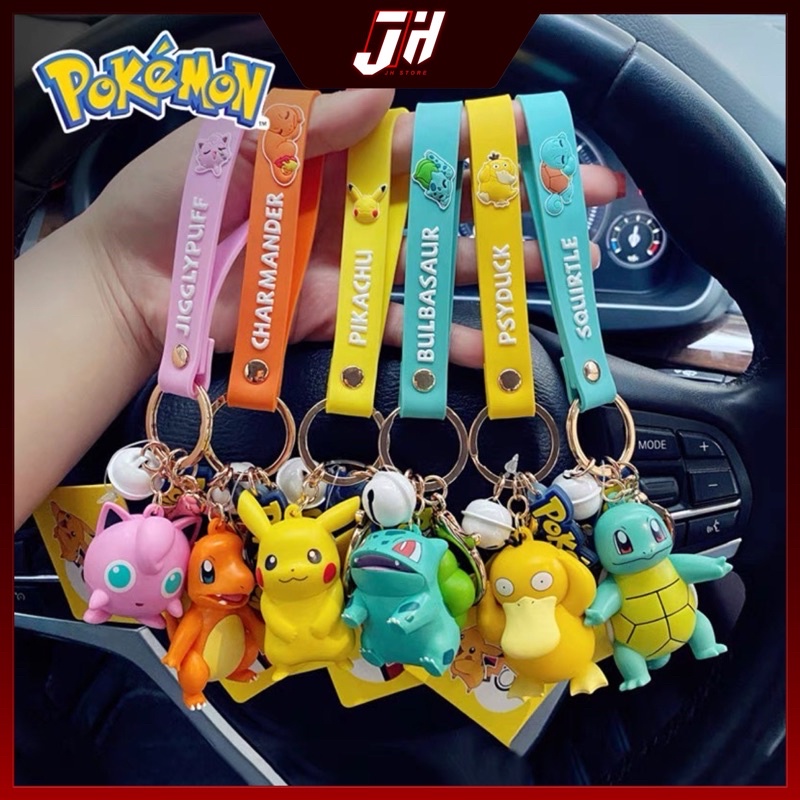 Pokemon Original Keychain Car Key Chain Bag Key Chain Pikachu Charmander Bulbasaur Squirtle Spyduck Jigglypuff