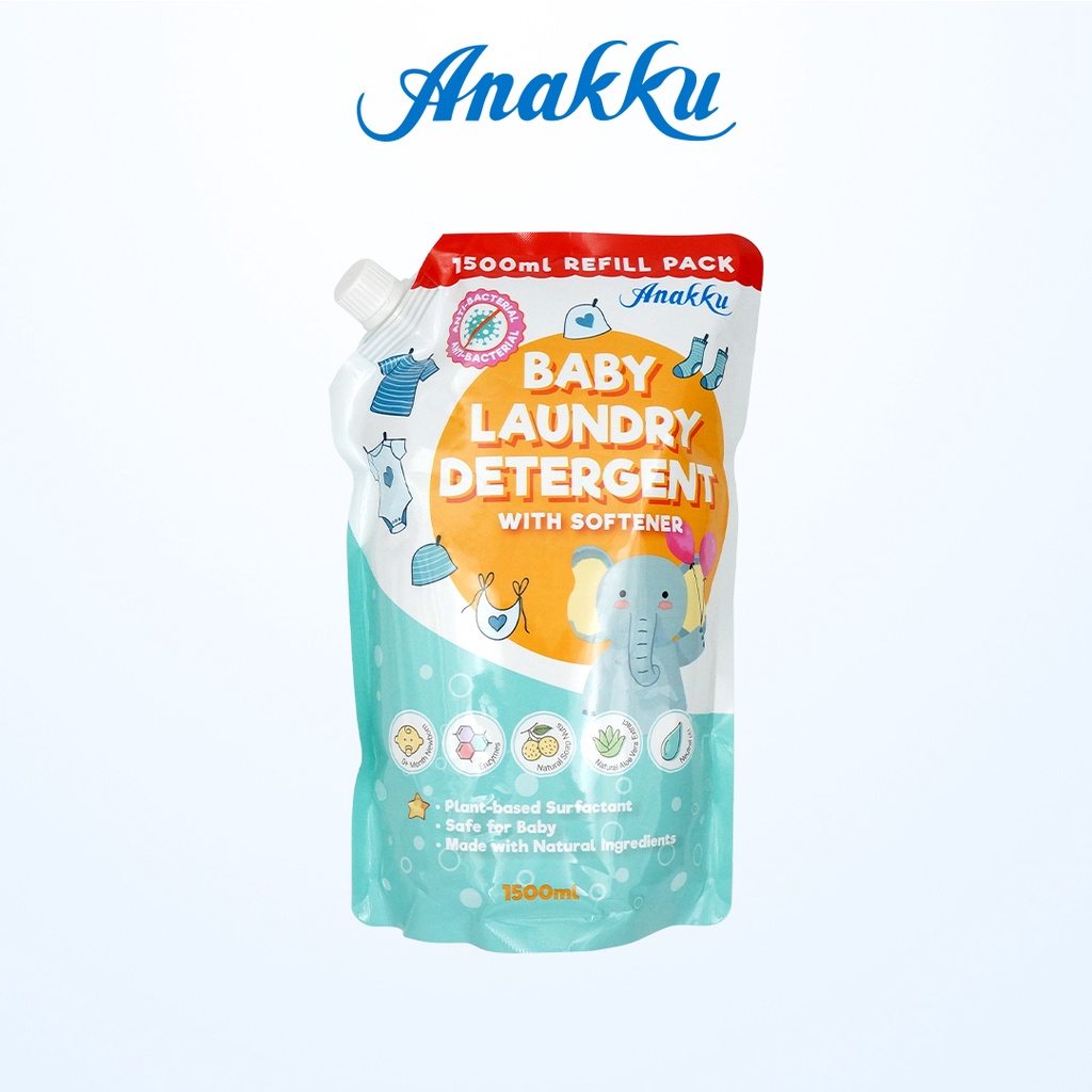 ANAKKU Baby Laundry Detergent With Softener 1.5L (REFILL PACK) | Shopee ...