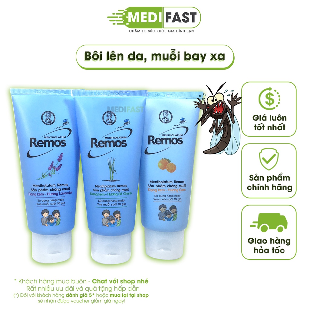 Remos Mosquito Repellent lavender, Lemongrass, Orange Flavor Helps