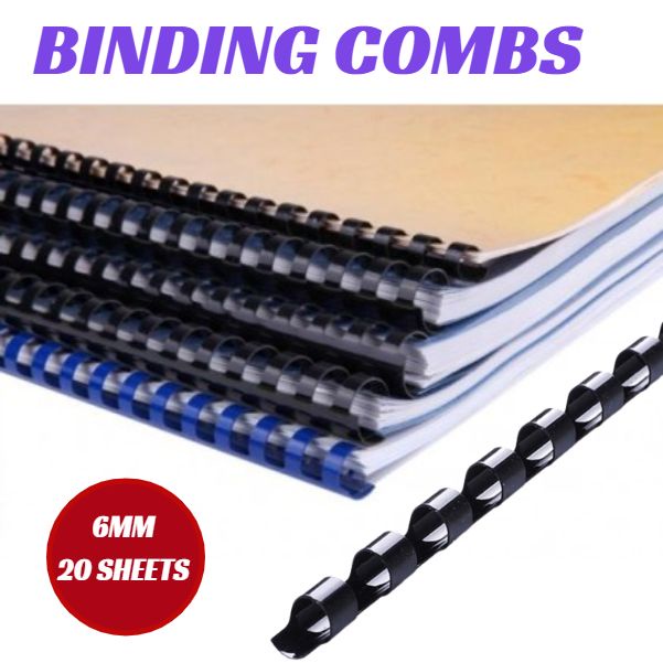 [100pcs] 6mm Quality Binding Comb Ring | A4 Plastic Comb Binding Rings ...