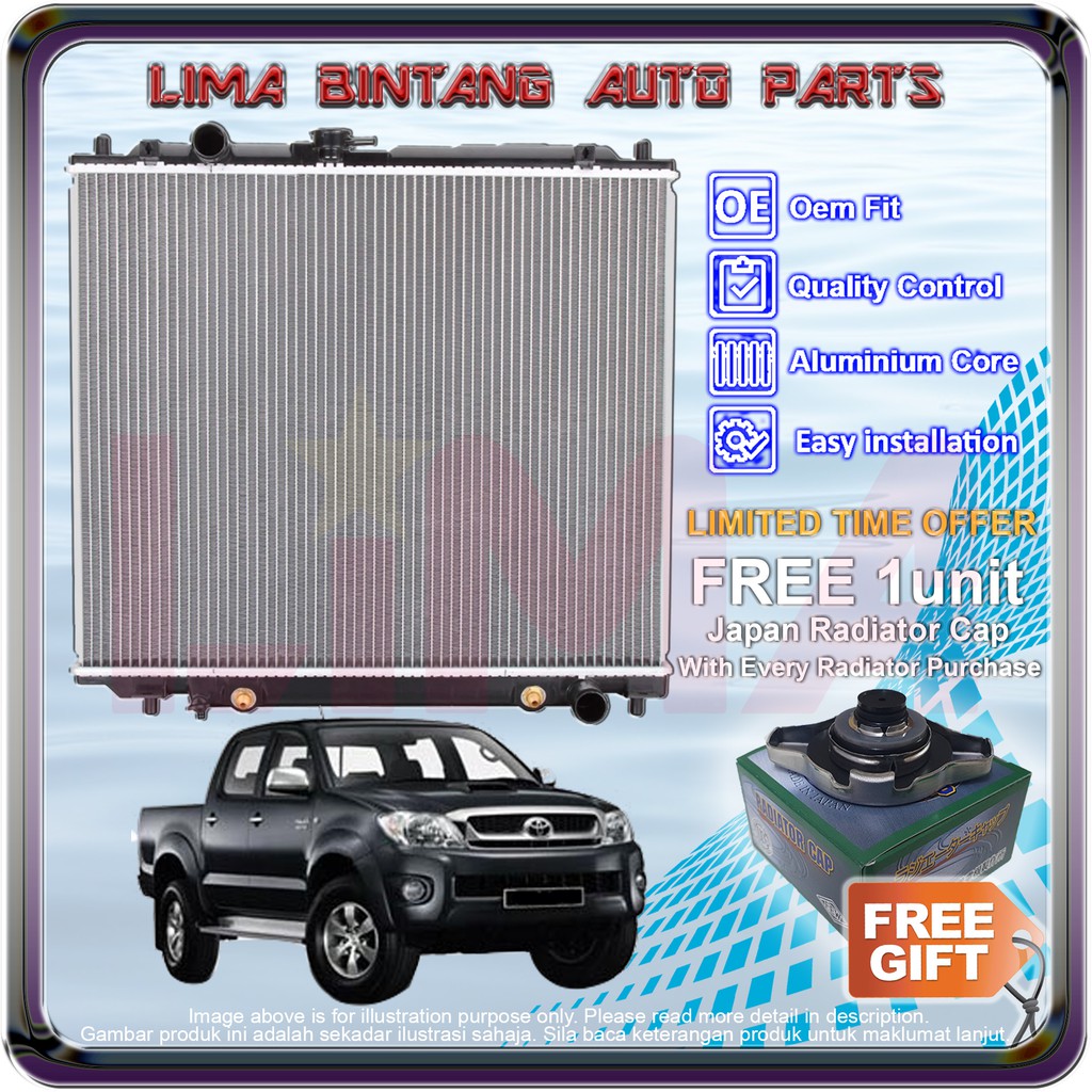 Toyota Hilux Vigo KUN25 Radiator Auto ( Double Layer ) *Free Cap ...