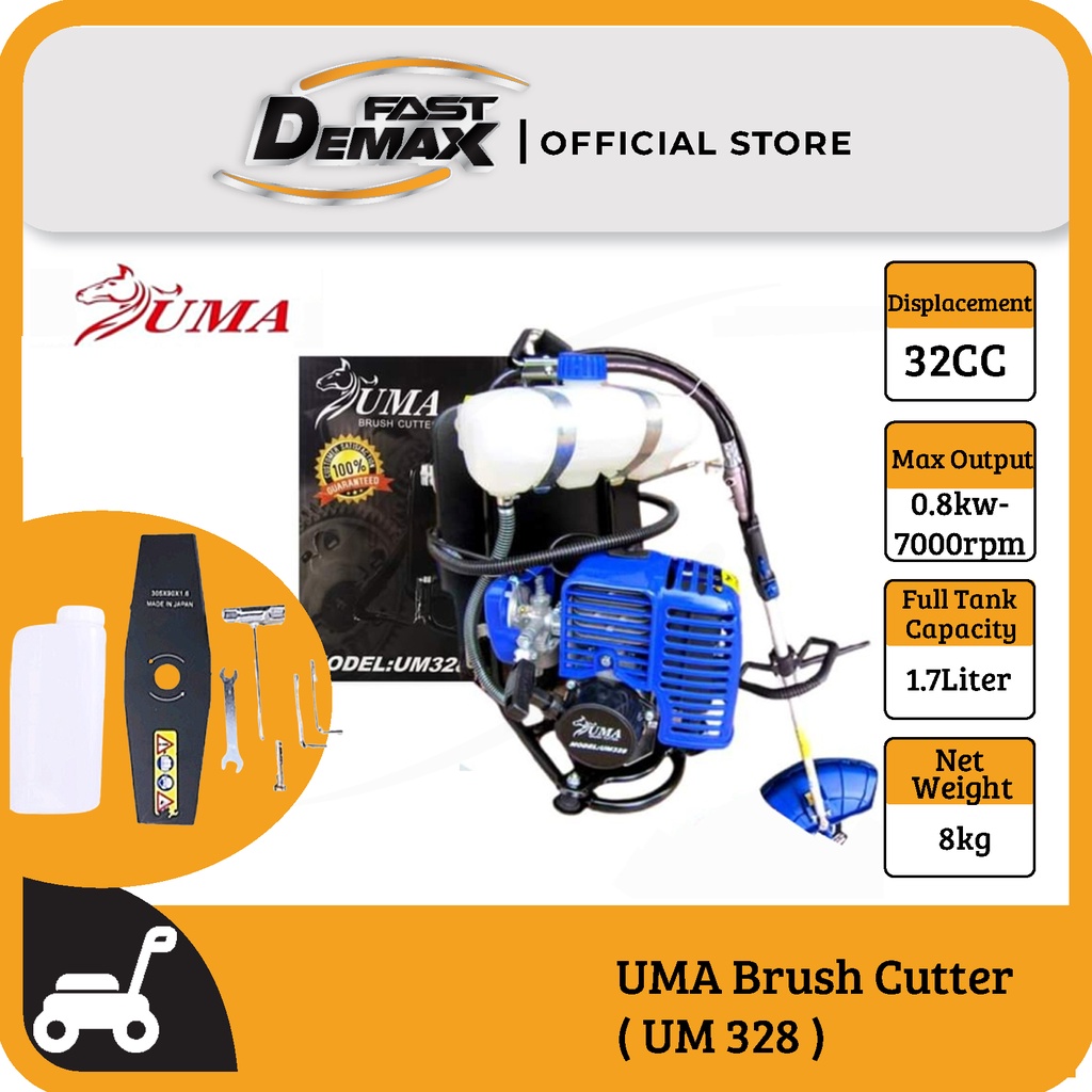 UMA Brush Cutter Grass Cutter Heavy Duty Garden Trimmer Mesin Potong ...