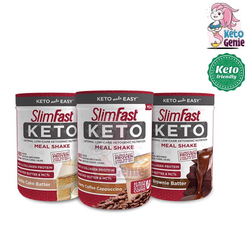 SLIMFAST Keto Meal Replacement Shake Powder Sugar Free, Low Carb and Ketogenic Diet Friendly