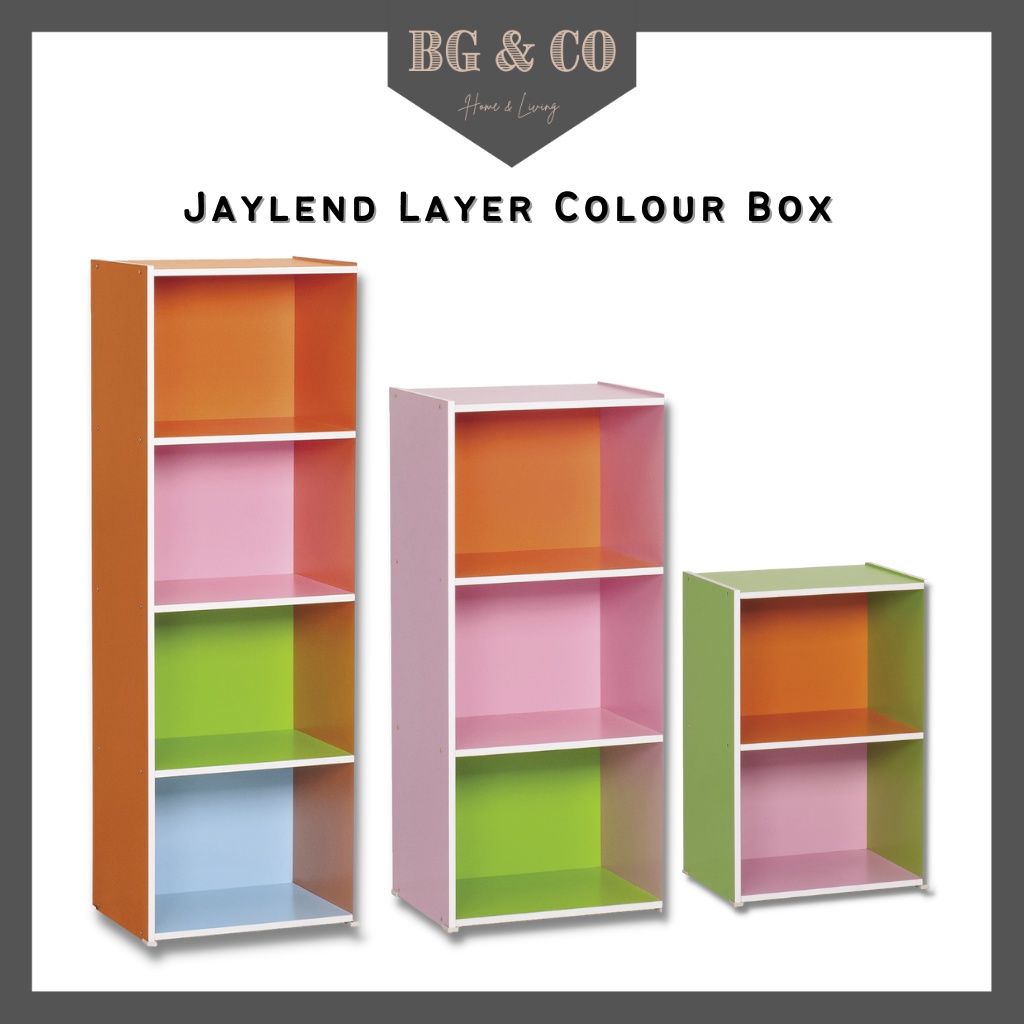 JAYLEND Colour Storage Box Book Rack Bookshelf Book Shelf Rack Bookcase