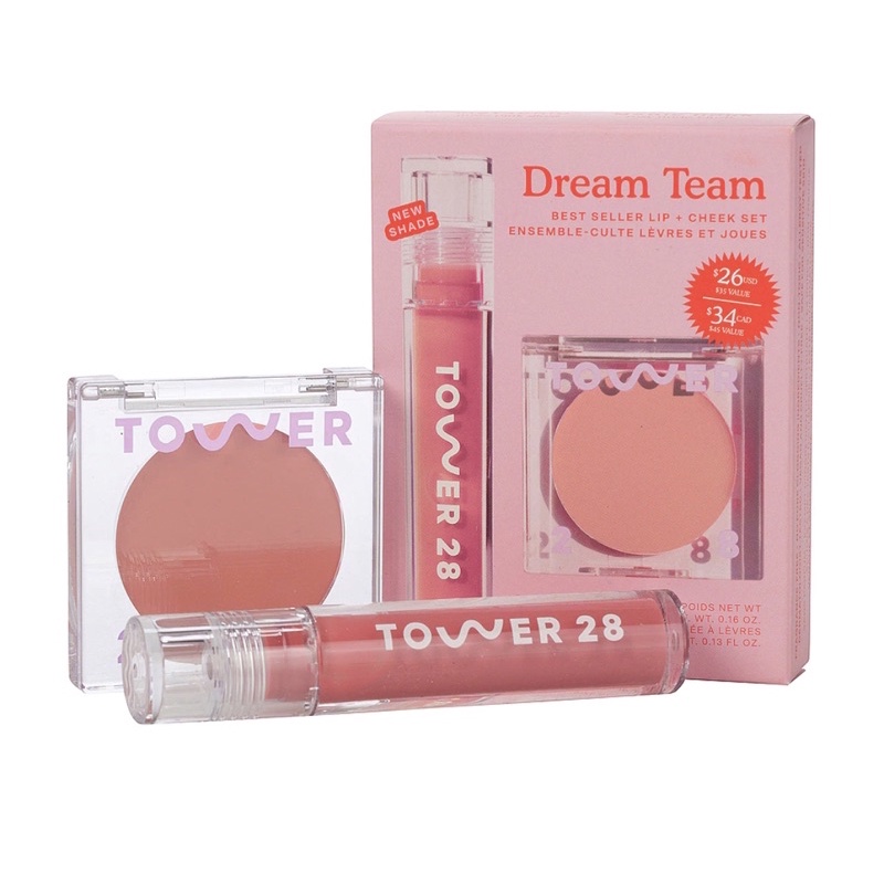 Authentic Tower 28 The Dream Team Lip and Cheek Set Magic Hour ...