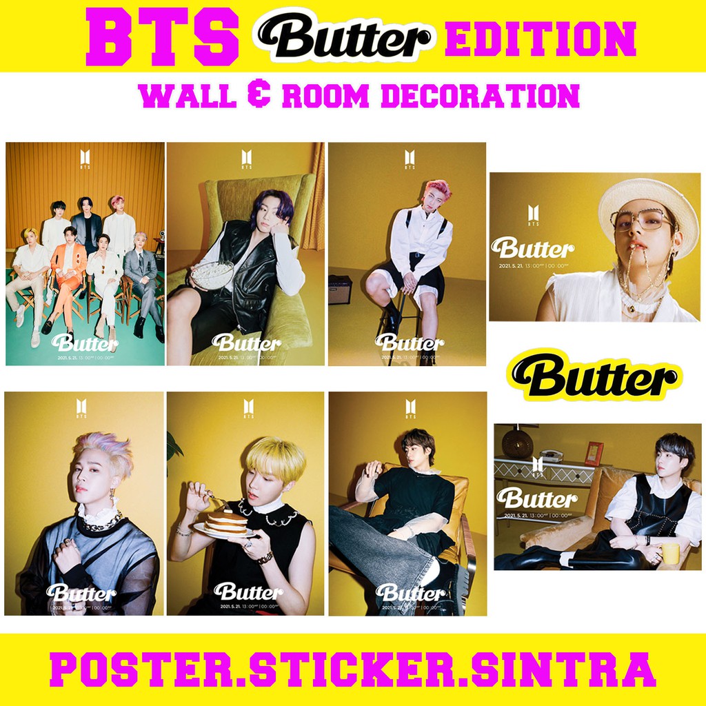 BTS BUTTER POSTER 3 WALL DECORATION BORDERLESS FRAME | Shopee Malaysia