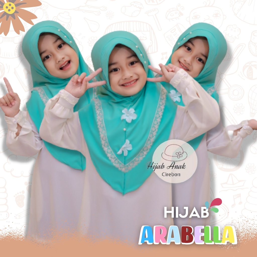 Arebelle Flower Front Hijab Children's Hijab Kindergarten-sd Newest ...