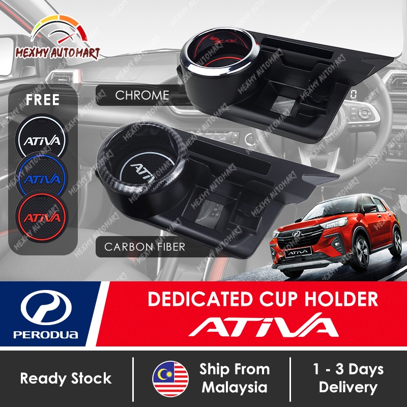 [NEW DESIGN CARBON FIBER] Original Perodua ATIVA Cup Holder