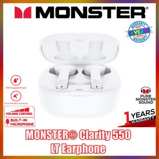 Monster Clarity 550 LT Wireless Earbuds True Wireless Earbuds with 4 Noise Cancellation Mics Wireless Quick Charge