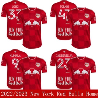 2022-23 New York Red Bulls Away Authentic Red Jersey With 10 Lewis