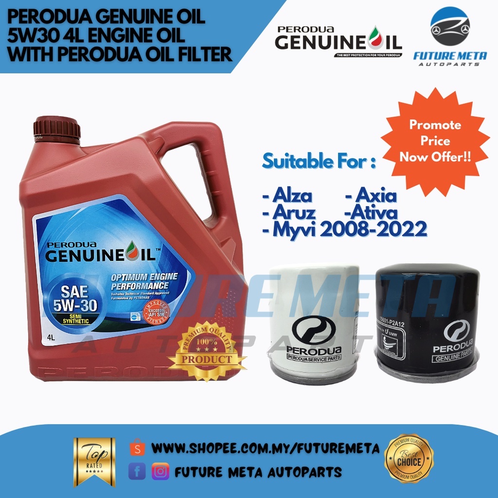 🔥 New 🔥 PERODUA Genuine Semi Synthetic 5w30 4L Engine Oil with Perodua ...