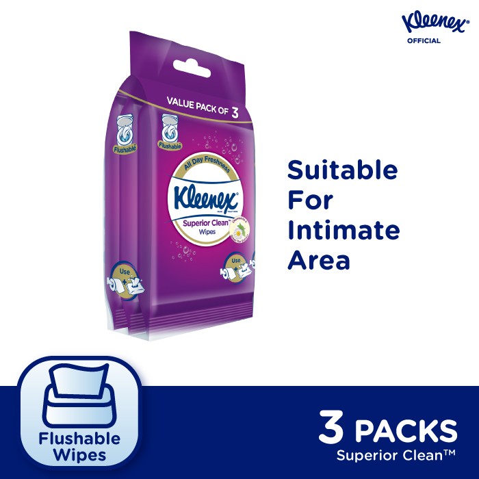 [Bundle of 3] Kleenex Superior Clean Toilet Wet Wipes 10pcs | Shopee Malaysia