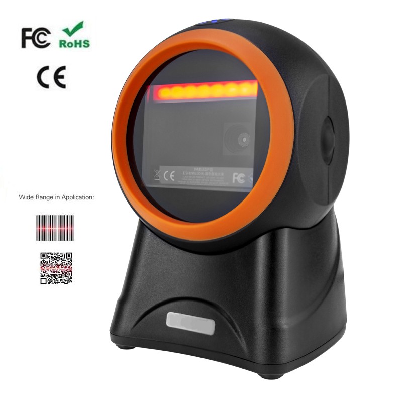Automatic 1D 2D QR Desktop Omnidirectional Wired Auto Barcode Scanner ...