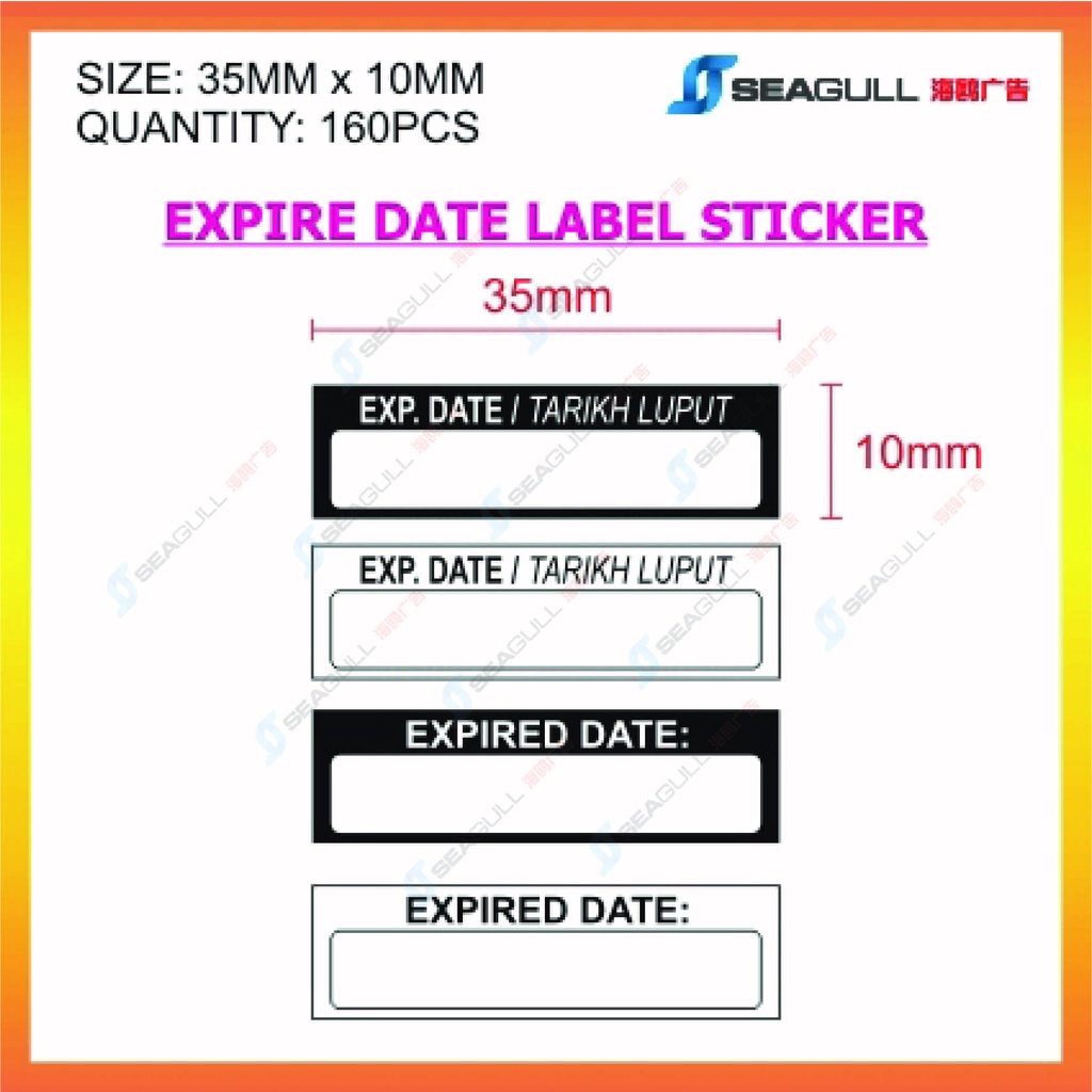 Expire Date Expiry Label Sticker Tarikh Luput Kalis Air Waterproof size ...