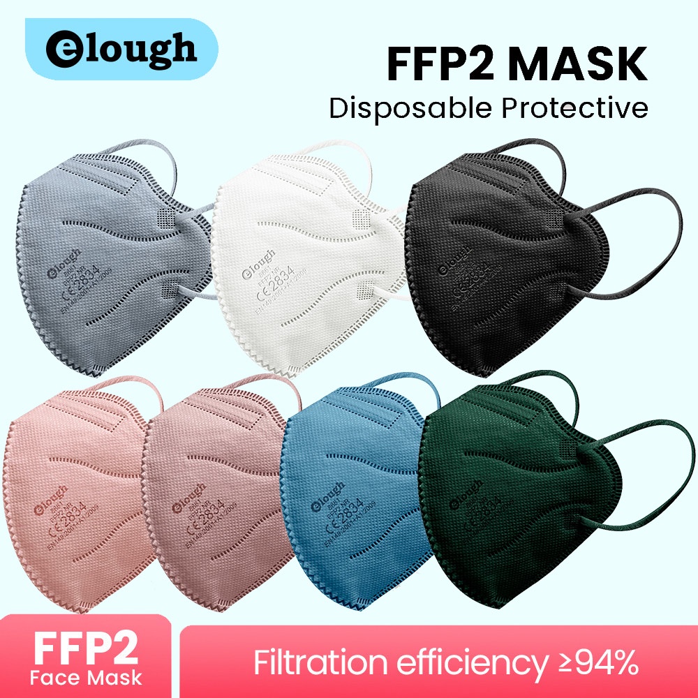 Elough Adult Mask 5 Layers KN95 Masks CE Certification FFP2 Protective Face Mask 10pcs Shopee