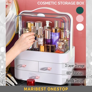 Dropship 3 Tiers Makeup Organizer Cosmetic Storage Box With Dustproof  Waterproof Lid Portable Handle Drawers Cosmetic Display Case For Bathroom  Bedroom Dressing Room White to Sell Online at a Lower Price