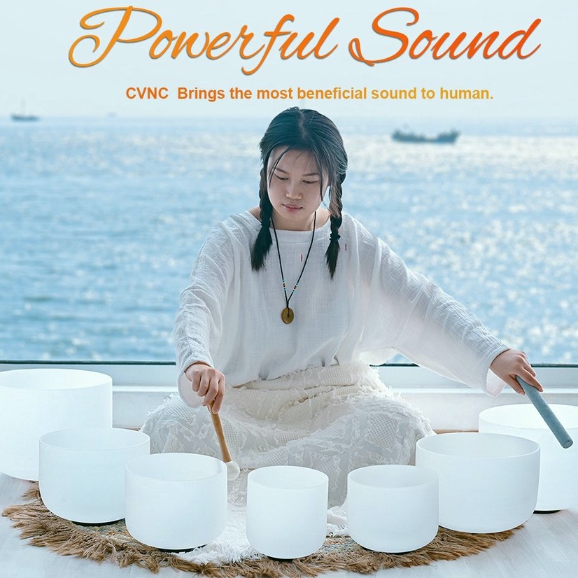 712 inch singing bowl percussion bowl meditation white crystal bowl