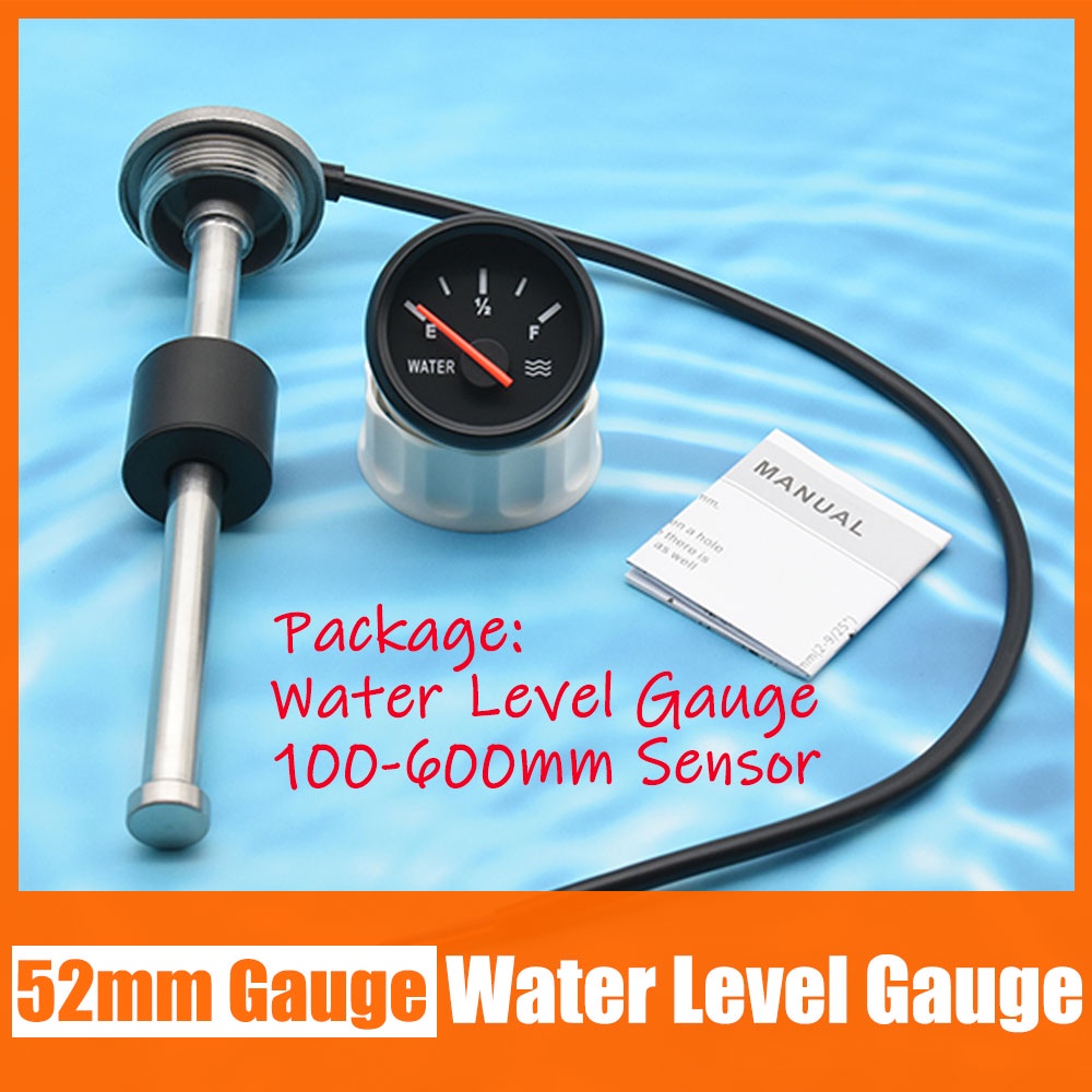 52MM Digital Water Level Gauge Water Level Sensor Red Backlight