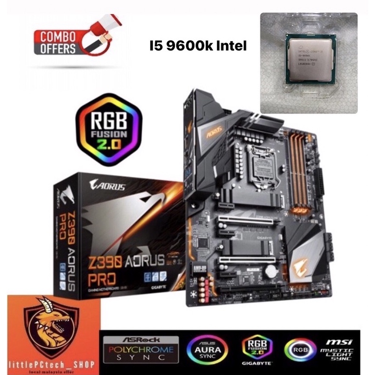 Z390 Auros pro motherboard with i5 9600K Intel Cpu | Shopee Malaysia