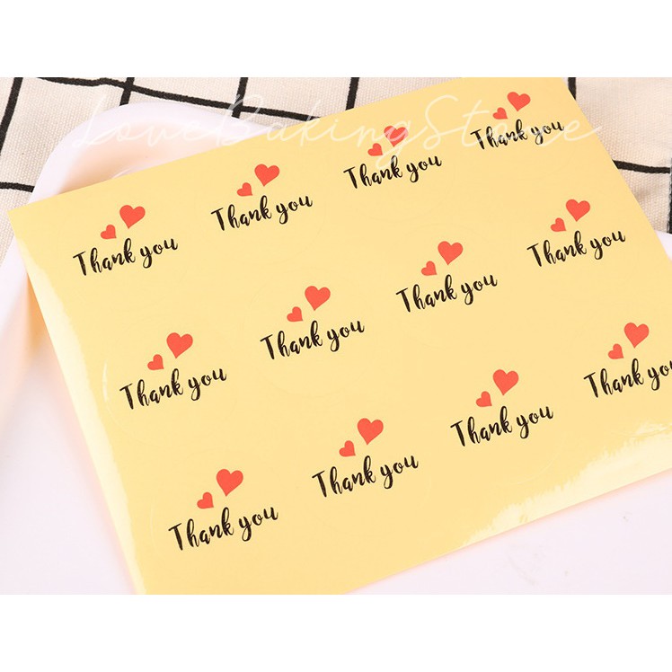 𝐑𝐞𝐚𝐝𝐲 𝐒𝐭𝐨𝐜𝐤 • 120pcs sticker Transparent THANK YOU with love biscuit