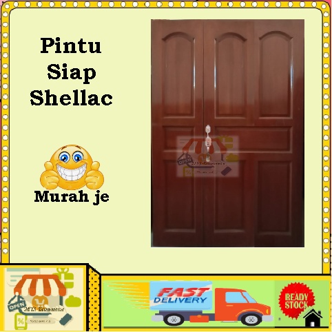 56" x 84" Completed- MYS81E Full Solid Timber Door | Pintu Kayu
