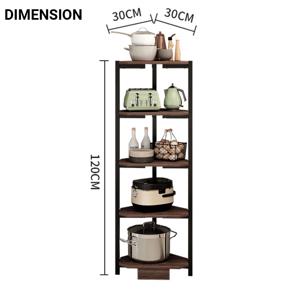 Rak dapur Penjuru Periuk Blender Rempah Ratus Kitchen Space Saving Rack ...