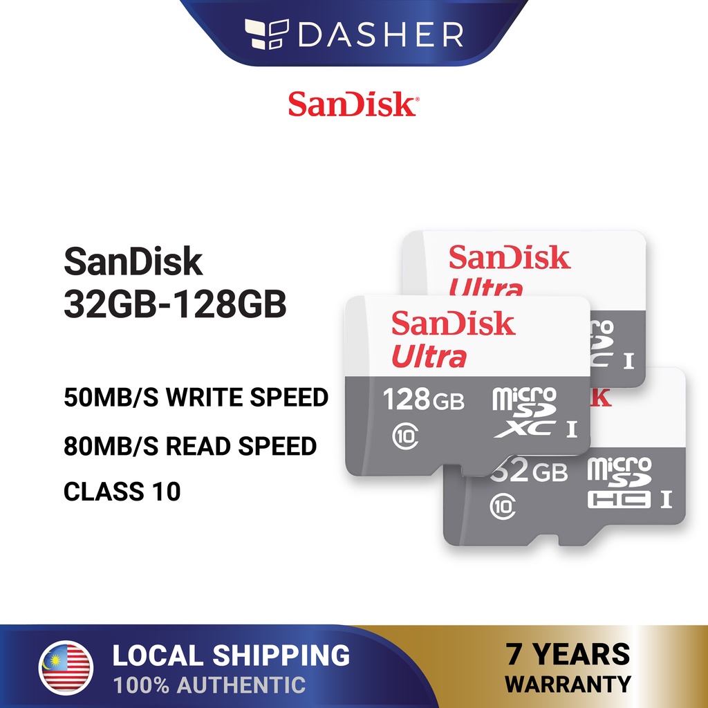 Sandisk Micro SD Ultra Memory Card Read Speeds 80MB/s for Android ...