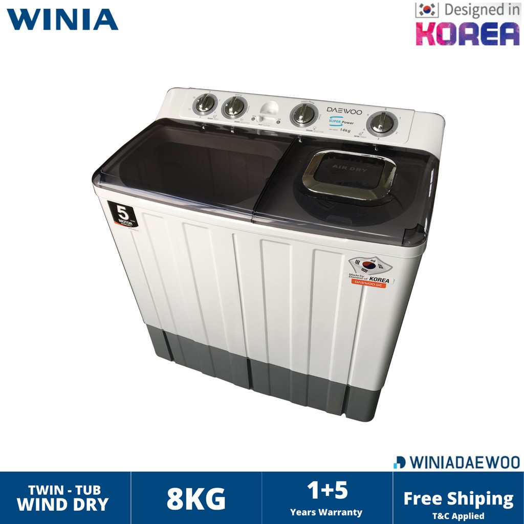 KOREA WINIA DAEWOO 8KG WASHING MACHINE SEMI AUTO DW800BT (MESIN BASUH