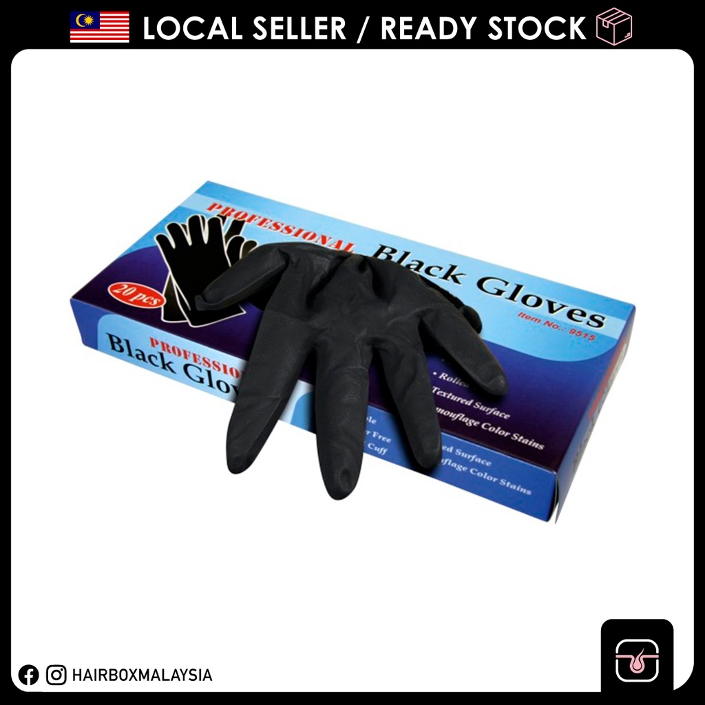 nitrile glove PROFESSIONAL Black Latex Gloves Box (20PCS) Shopee Malaysia