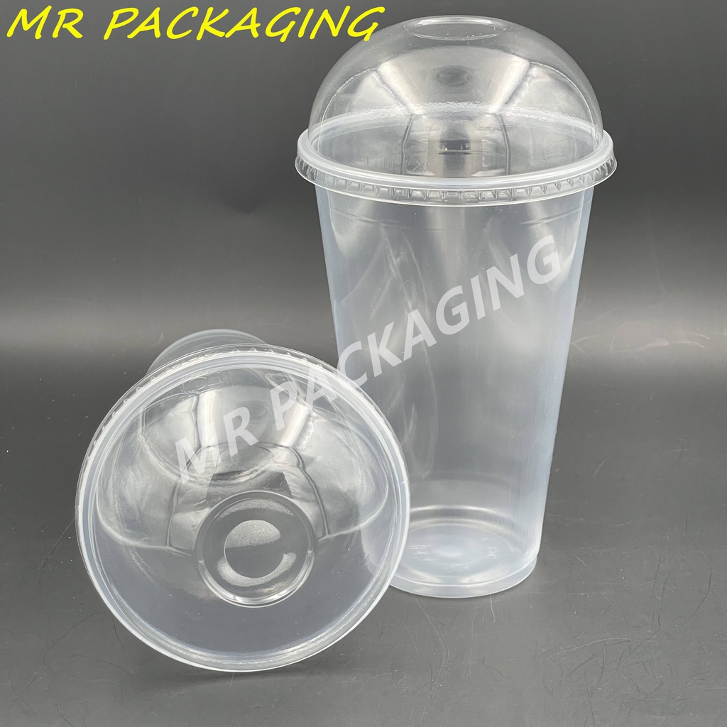 32oz PP Cup with Dome Lids (50pcs±) / Disposable Plastic Cup 32oz- Drinking  Plastic Cup / Big Cup / Jumbo Cup