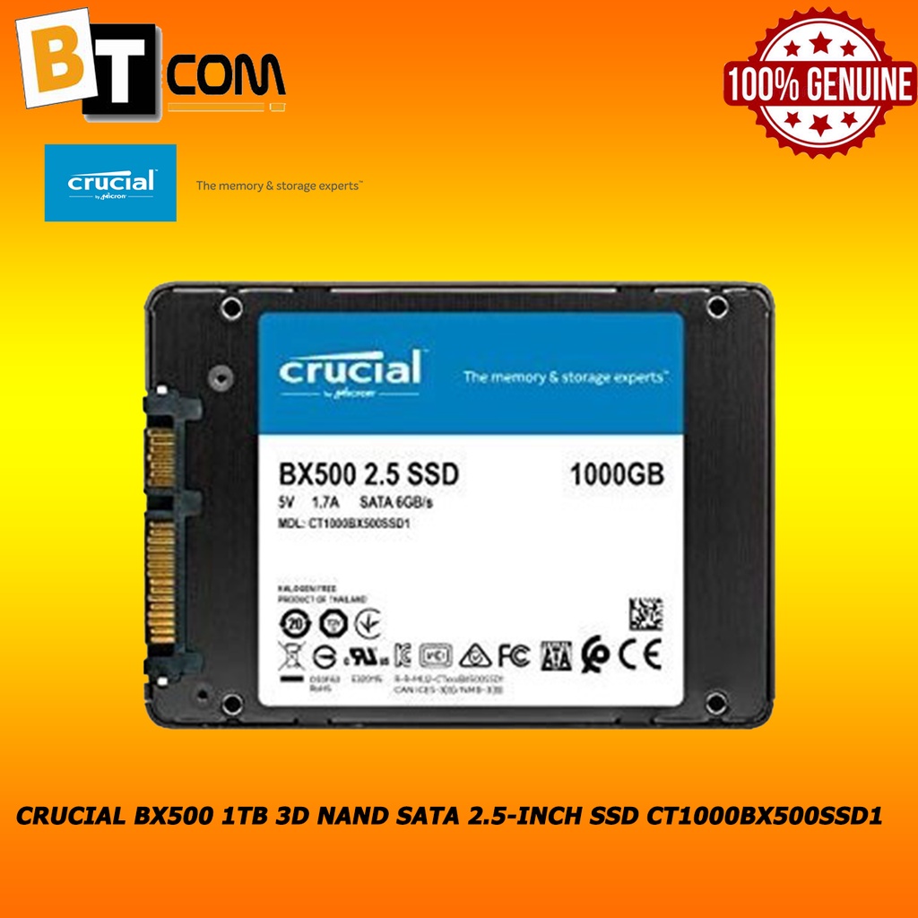 CRUCIAL BX500 1TB 3D NAND SATA 2.5-inch SSD CT1000BX500SSD1 | Shopee ...
