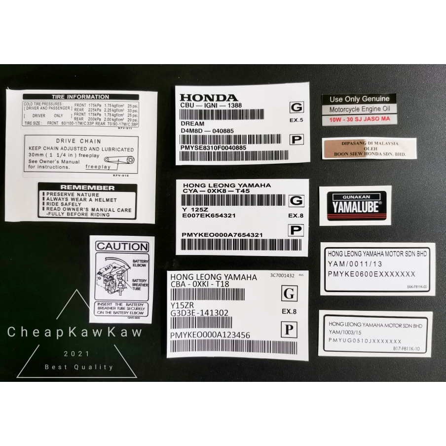 EX5 Dream Sticker Peti Rantai Chain Case / Engine oil / Boon Siew ...