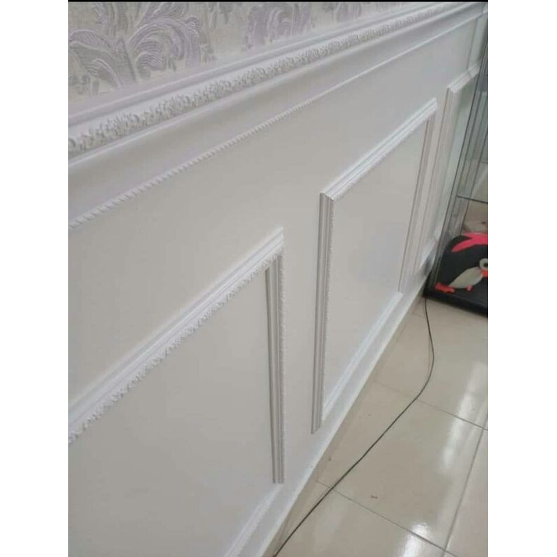 Wainscoting PVC DIY Bercorak Pure White/Border/Frame/ 4kaki Panjang ...