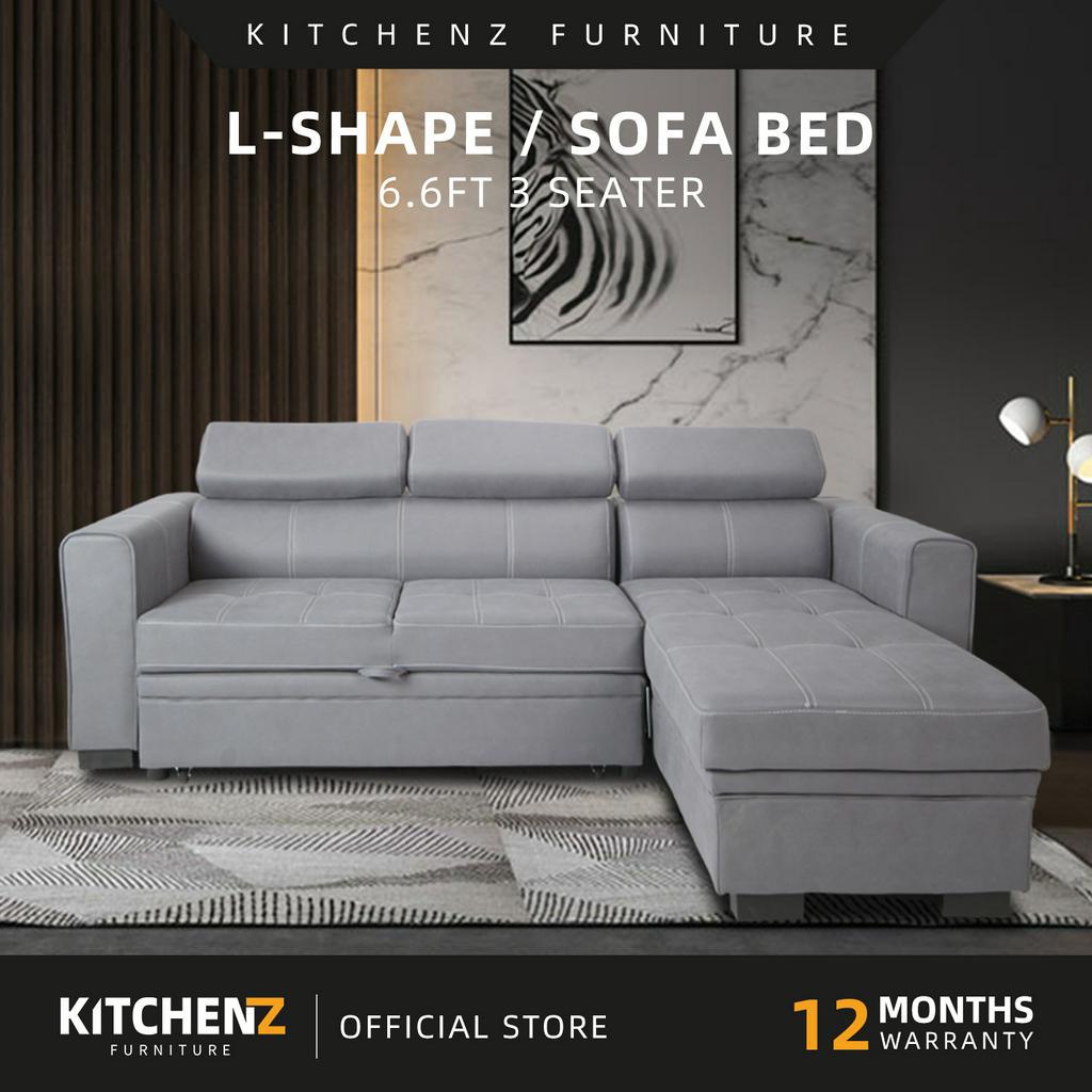 [FREE Shipping] KitchenZ L Shape Sofa 2/3Seater Multifunction Sofa