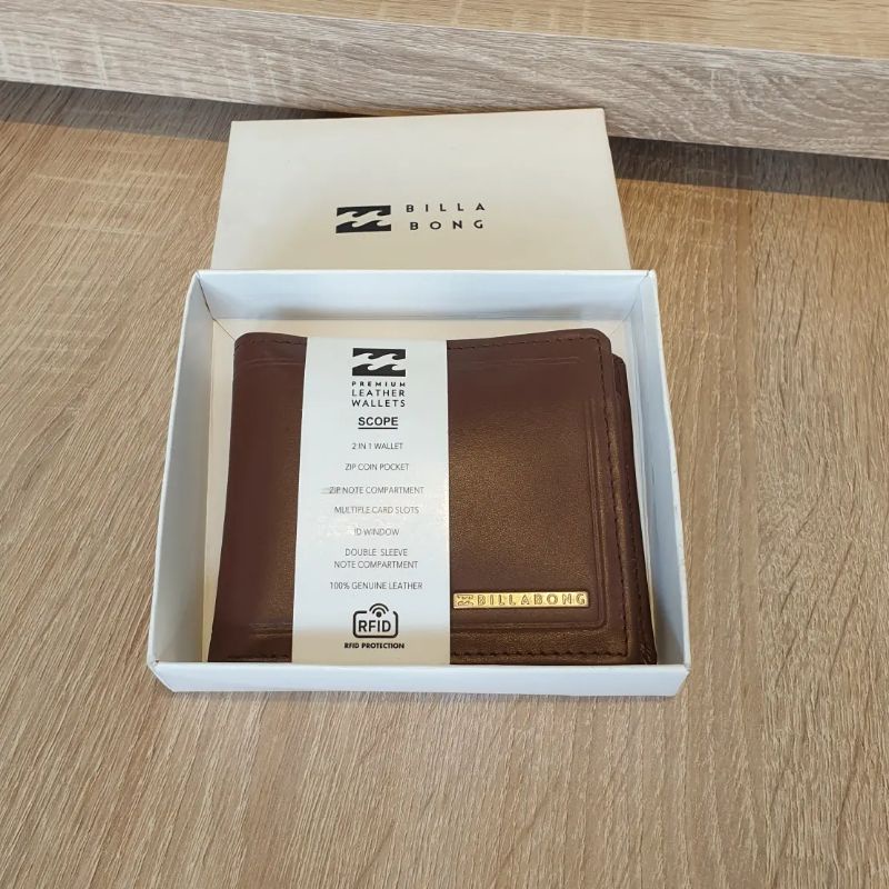 Billabong Wallet Original Scope 2 in 1 Genuine Leather Wallet Shopee