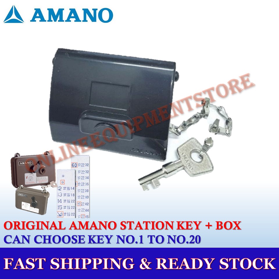 AMANO STATION KEY WITH BOX FOR PR600 WATCHMAN CLOCK / KUNCI JAM AMANO
