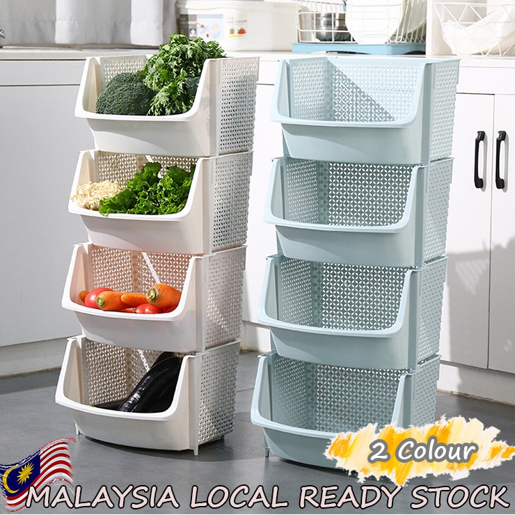 Stackable Household Storage Basket Rack Multi Layer Stackable Basket ...