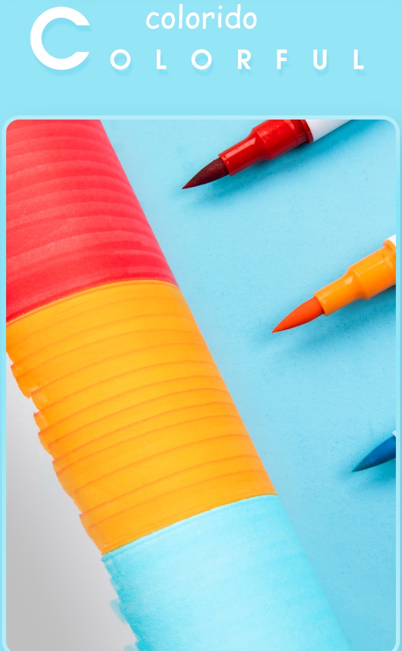 100 Colors Double Head Colored Pens Tips Fineliner and Brush Marker Pen