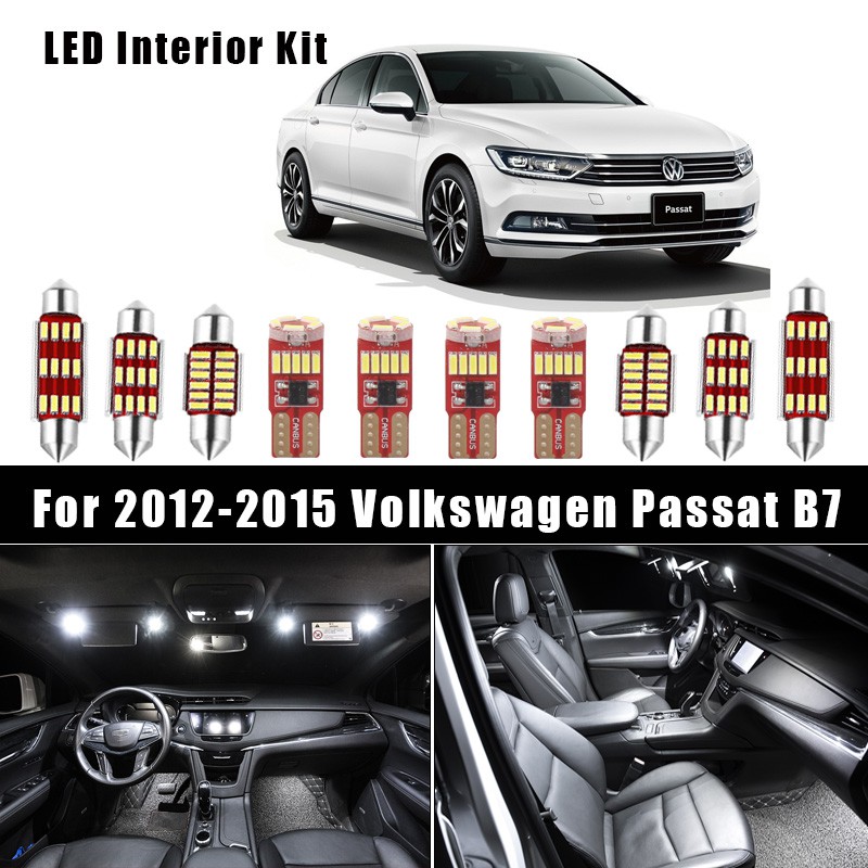 White Canbus LED Interior Dome Map Roof Light Bulbs Kit For Volkswagen ...