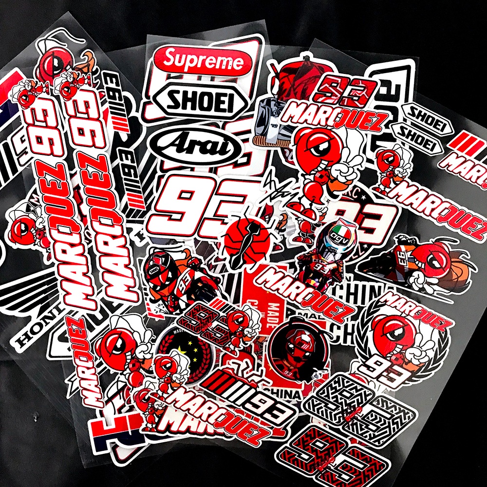 93 Marquis Stickers Motorcycle Reflective Riding Helmet Decal Honda ...