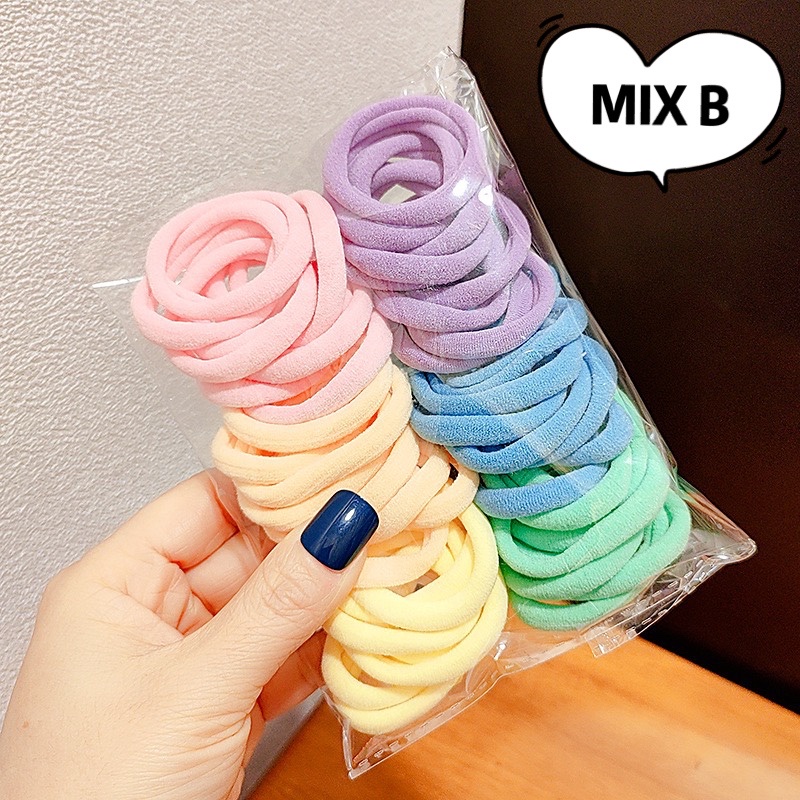 50 PCS Big Korean Rubber Hair Ties Getah Rambut Korean Style Hair