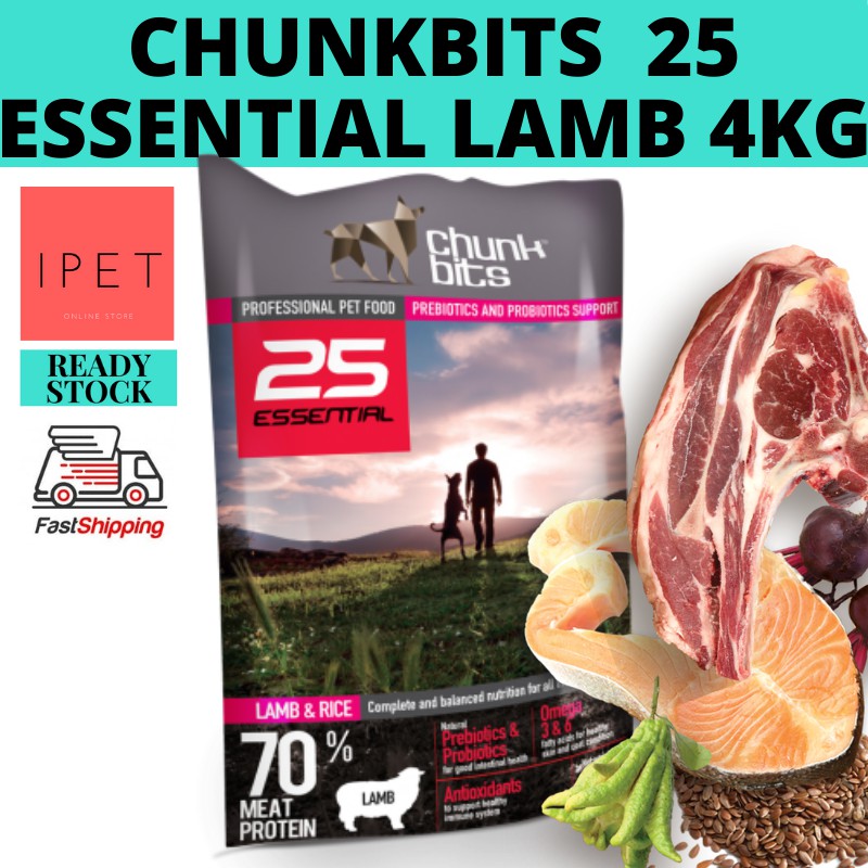Chunkbits Essential 25 Lamb & Rice 4kg | Shopee Malaysia