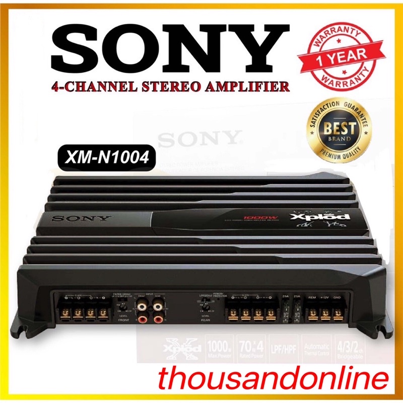 SONY XM-N1004 ~ 1000 WATT 4/3/2 CHANNEL STEREO CAR POWER AMPLIFIER 60W