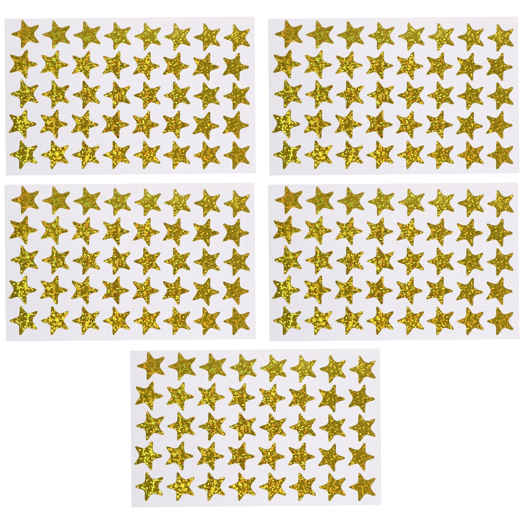 Gold Stars Foil Stickers  Bundle of 5 