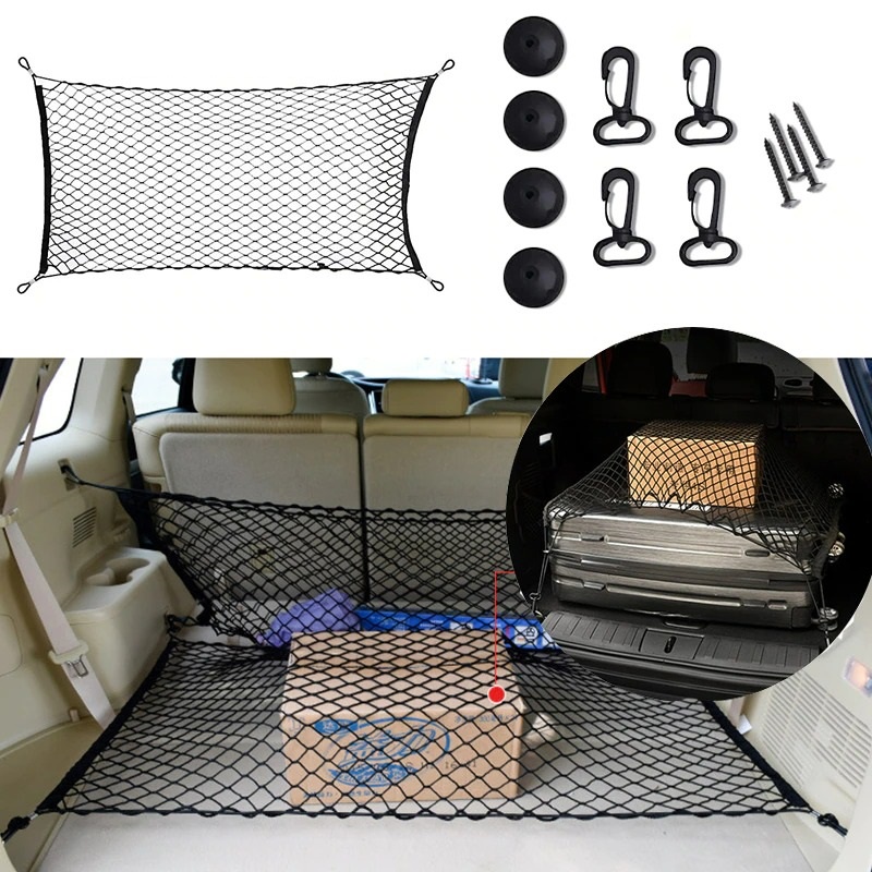 Collab with pocket Car Boot Organizer Net Bag Tail Box Net Cover Fixed ...