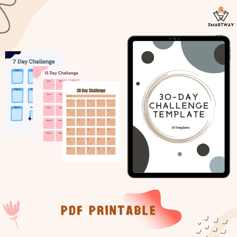 30 Days Challenge Tracker Digital Template | Challenge Planner | A4 ...