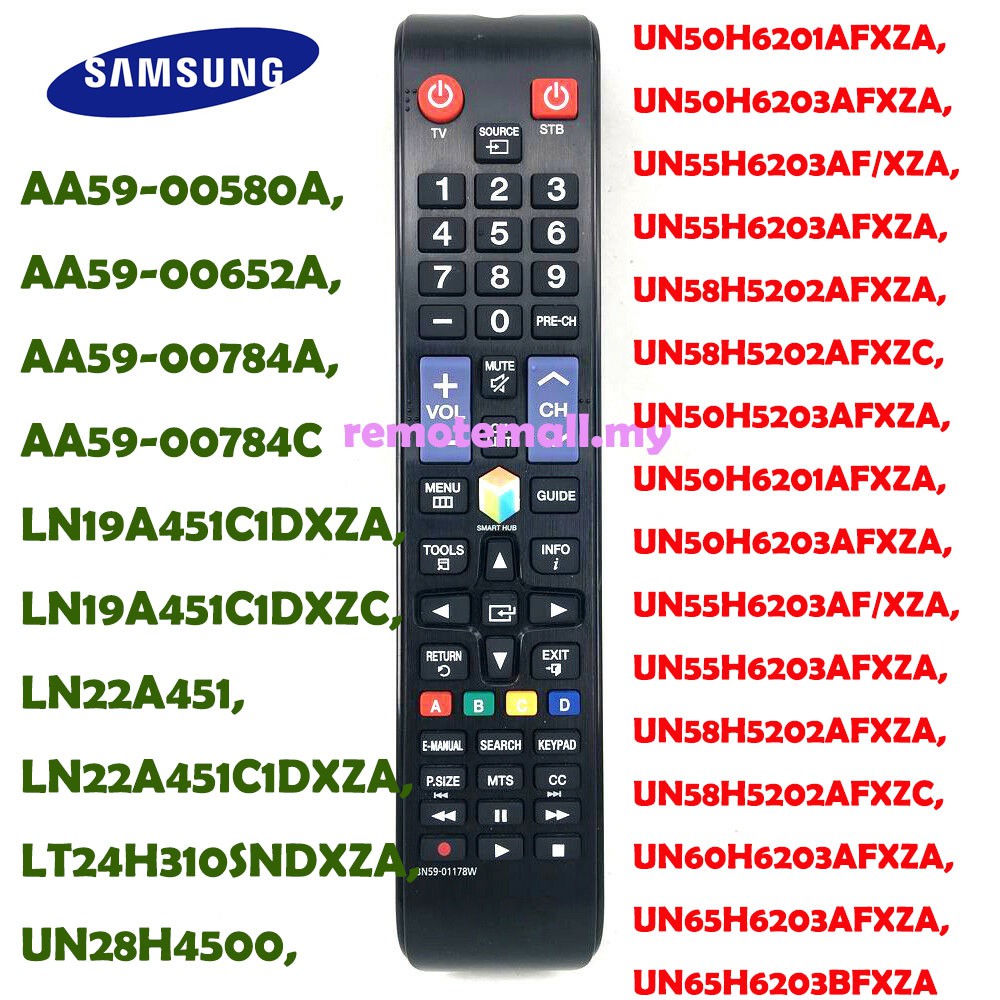 New BN5901178W For Samsung LCD TV Remote Control UN50H5203 AA5900580A