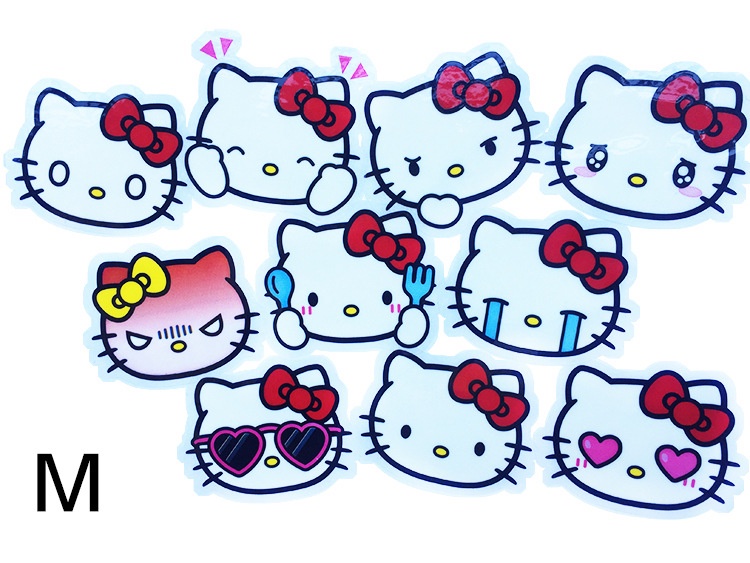 10pcs Hello Kitty Cute Waterproof PVC Stickers for Laptop Luggage Phone ...